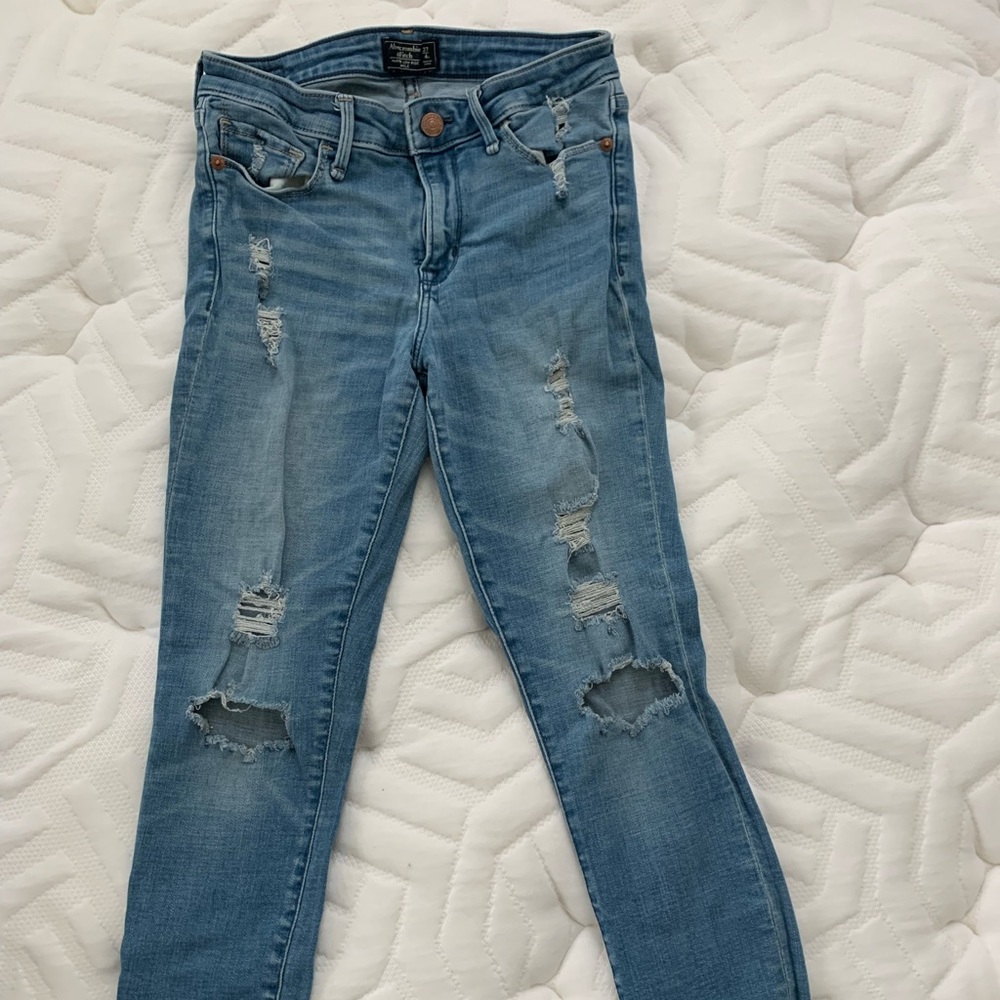 A&F Distressed Ankle Jeans